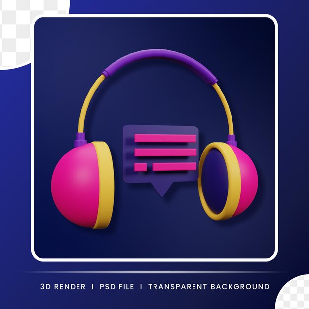 Headphone 3D illustration Headphone of 3D icon illustration