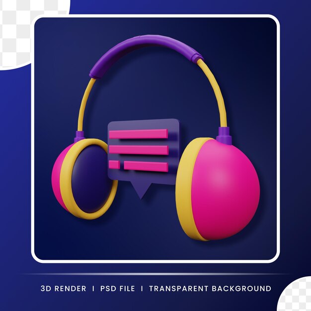 Headphone 3D illustration Headphone of 3D icon illustration