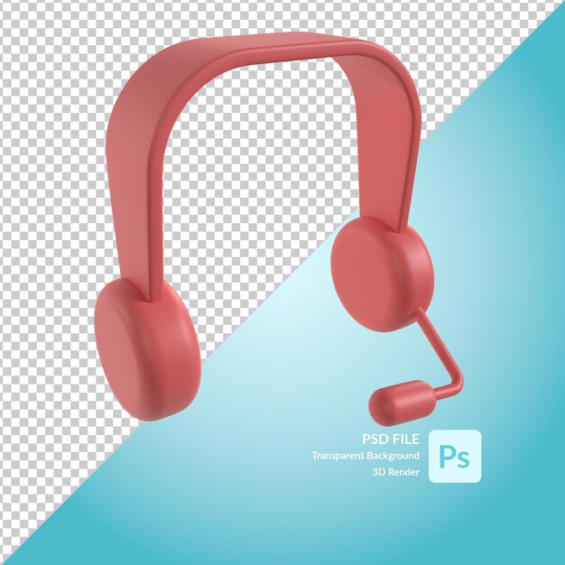 PSD rendering dell'illustrazione 3d delle cuffie