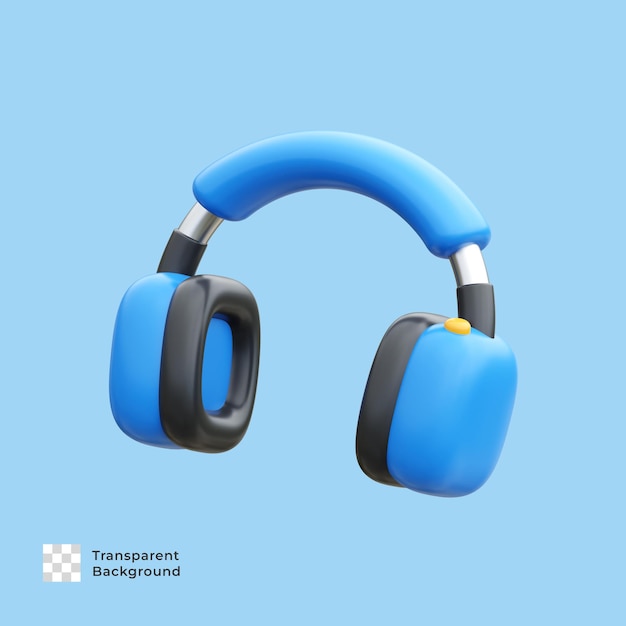 Headphone 3d render illustration design