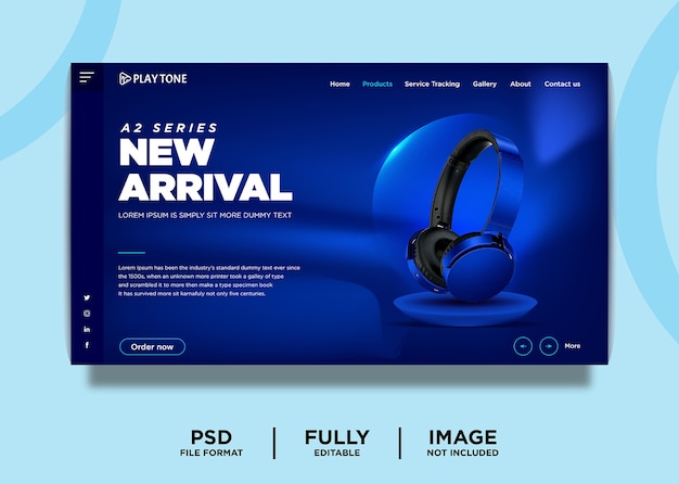 Headphone Brand Product Landing Page Template