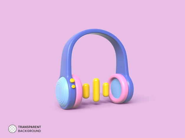 PSD headphone headset icon isolated 3d render illustration