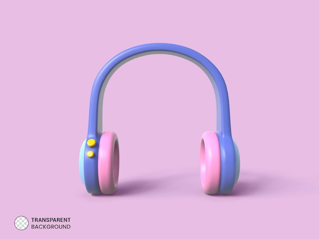 PSD headphone headset icon isolated 3d render illustration