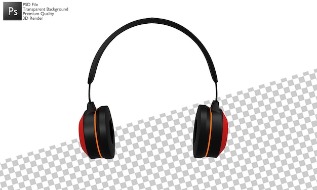 PSD headphone illustration 3d design