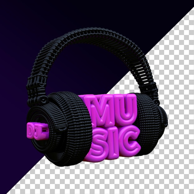 Headphone Music Dj 3D Render