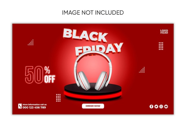 PSD headphone sale black friday social media post instagram facebook