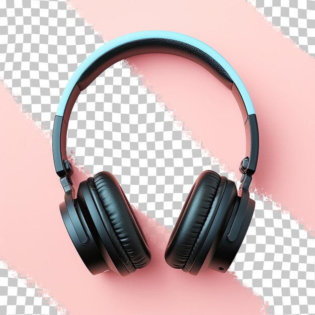 Headphones in black on a transparent background