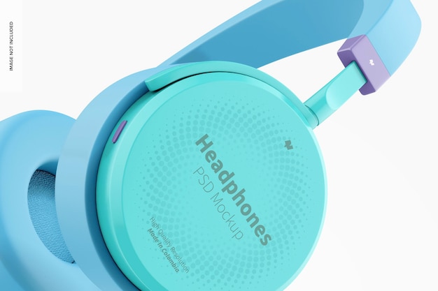 Headphones mockup, close up