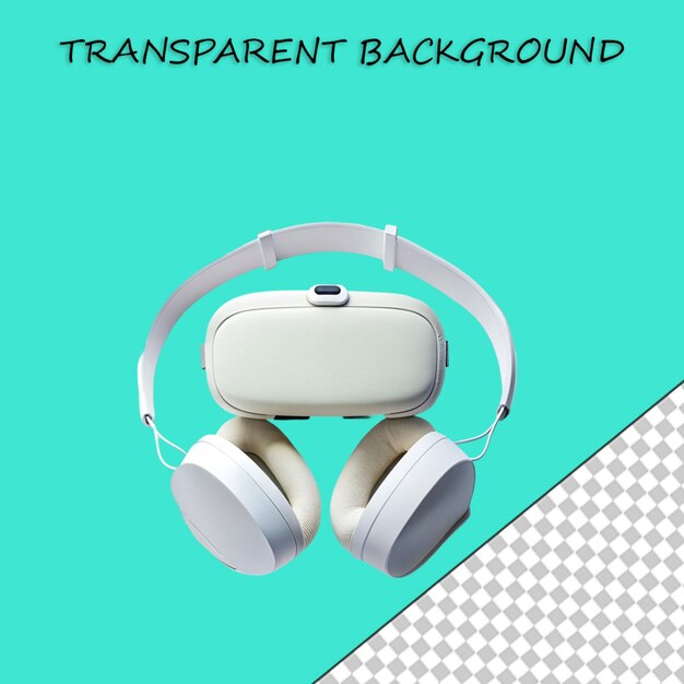 Headphones realistic set transparent