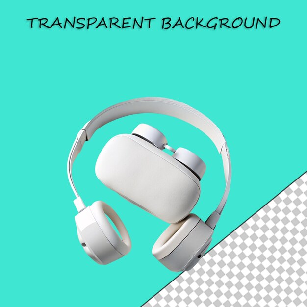 PSD headphones realistic set transparent