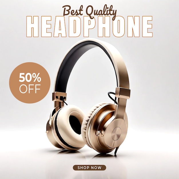 PSD headphones sociale media banner ontwerp sjabloon