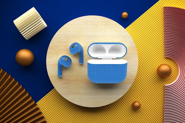 Headphones top view mockup