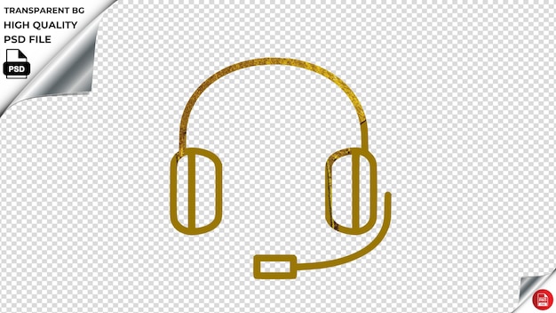 PSD headset gouden kleur gesmolten verf psd transparent