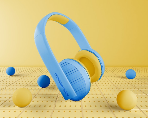 PSD headset with blue headphones