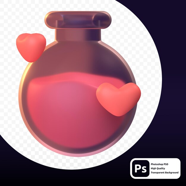 PSD heal potion in 3d renderen voor grafisch activaweb of presentatie