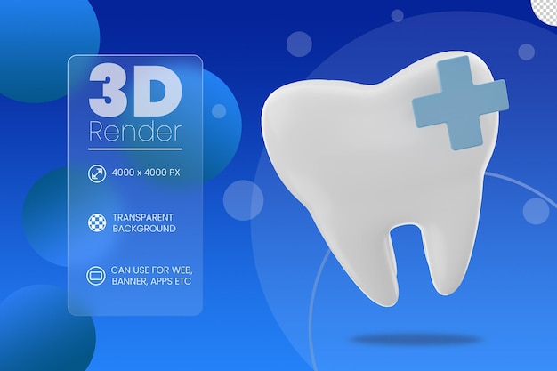健康な歯の3Dアイコン