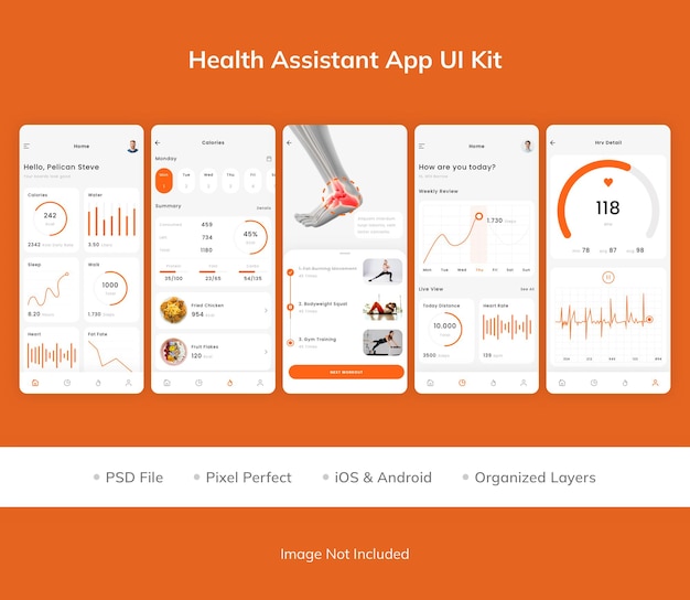 Kit interfaccia utente dell'app health assistant