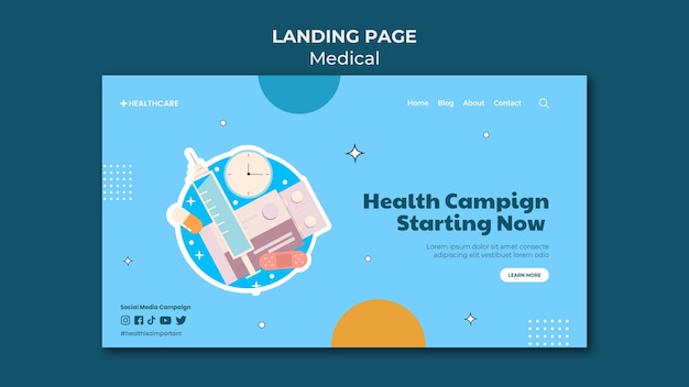 PSD health campaign landing page template