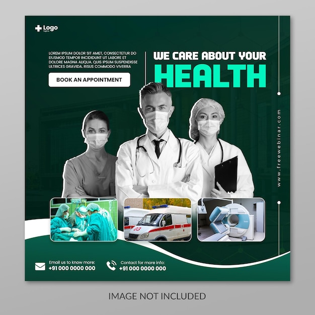 PSD health care social media psd template design