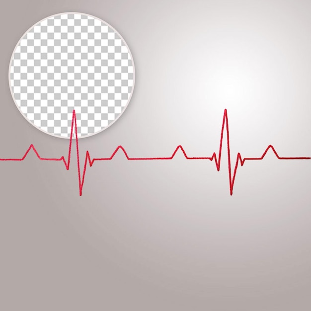Медицинское здоровье пульс сердечного ритма на прозрачном фоне
