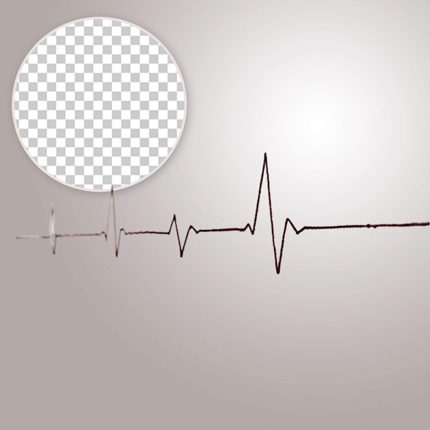 PSD health medical heartbeat pulse on transparent background