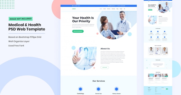 PSD health and medical website page design