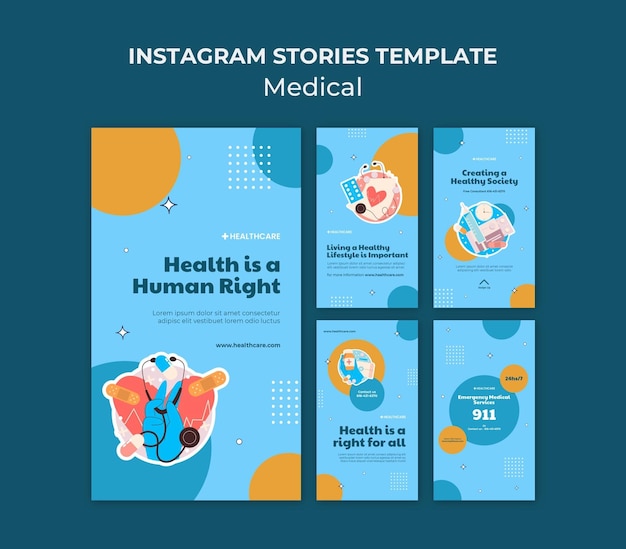 PSD health right instagram stories template