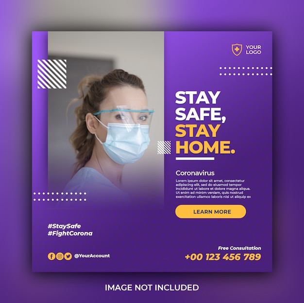 Healthcare banner with virus prevention theme