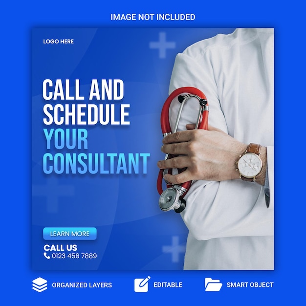 PSD healthcare consultant social media post template