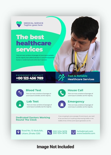 Healthcare flyer design template