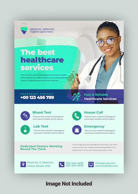 PSD healthcare flyer design template