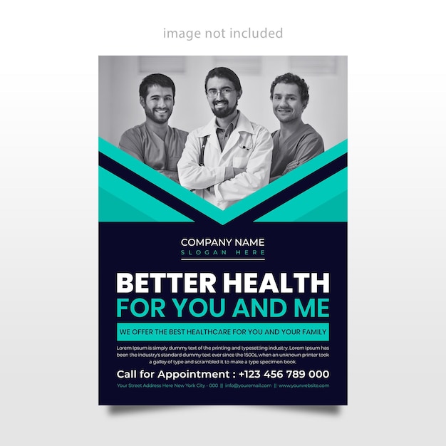 PSD healthcare flyer template photoshop shape design