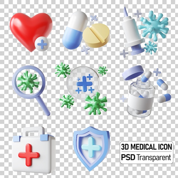 PSD icona 3d sanitaria e medica