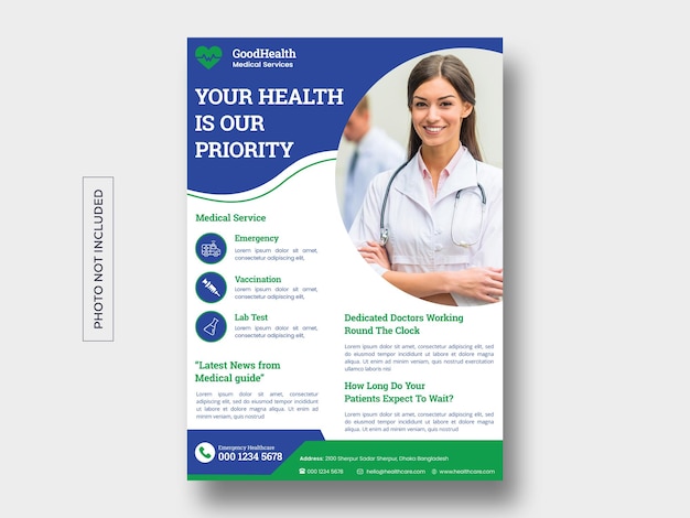 PSD healthcare and medical flyer template