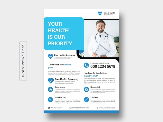 PSD healthcare and medical flyer template