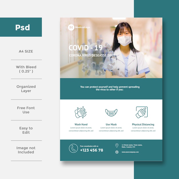 PSD healthcare & medical flyer