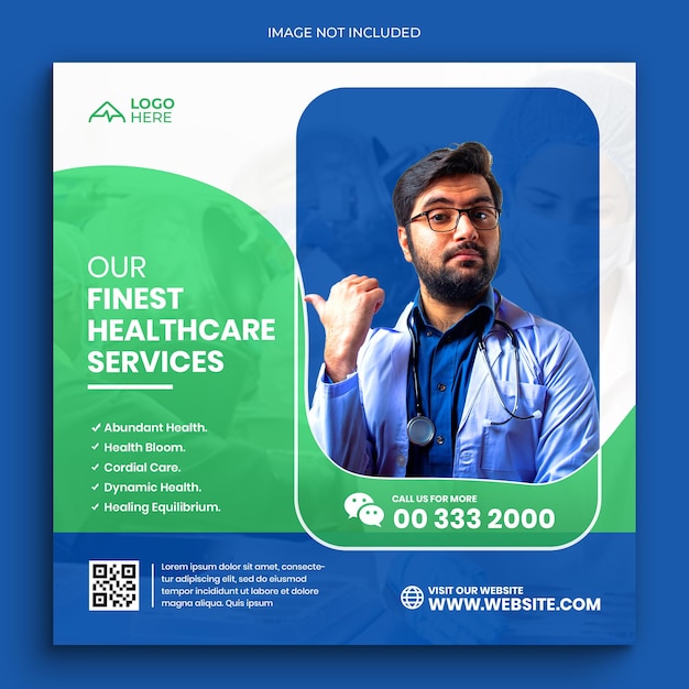 PSD healthcare and medical services social media post banner template