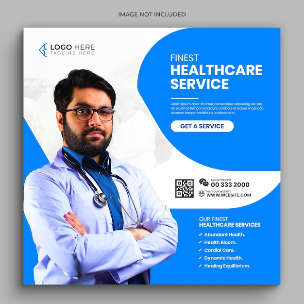 Healthcare or medical social media promotional post banner