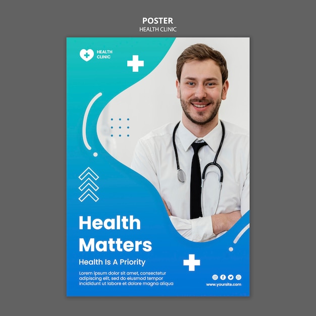 PSD healthcare poster template