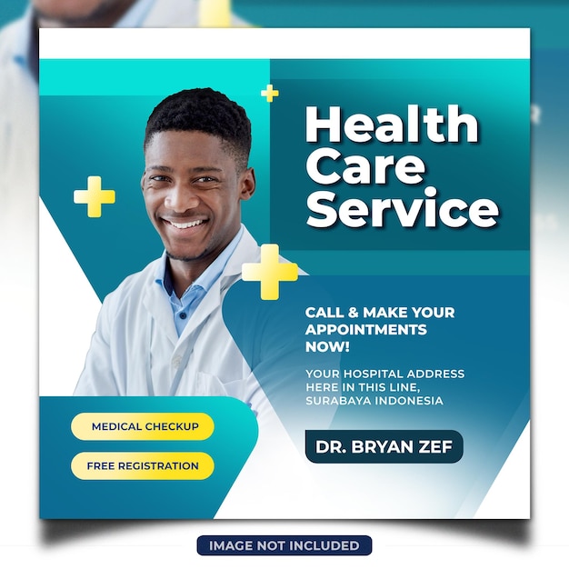 Healthcare service social media banner template