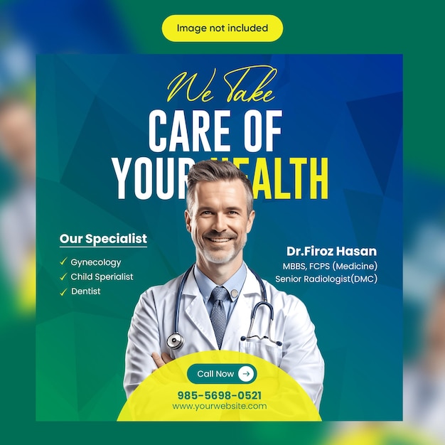 PSD healthcare social media post template