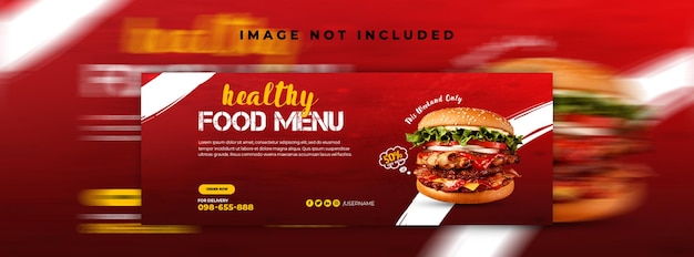 Healthfood menu social media banner omslagontwerp