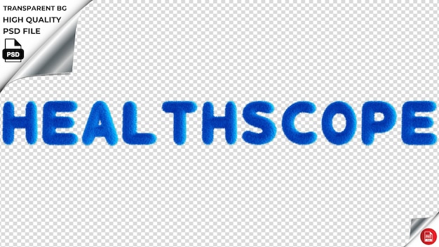 PSD healthscope typografia niebieski puszkowy tekst psd przezroczysty