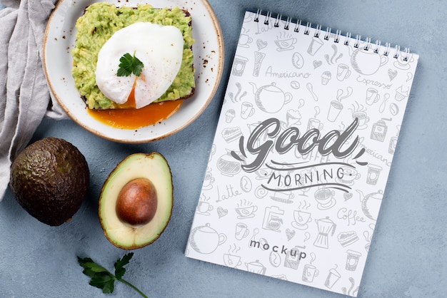 Healthy breakfast concept mock-up