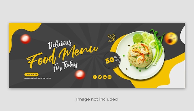 PSD healthy and delicious food  social media cover post design template