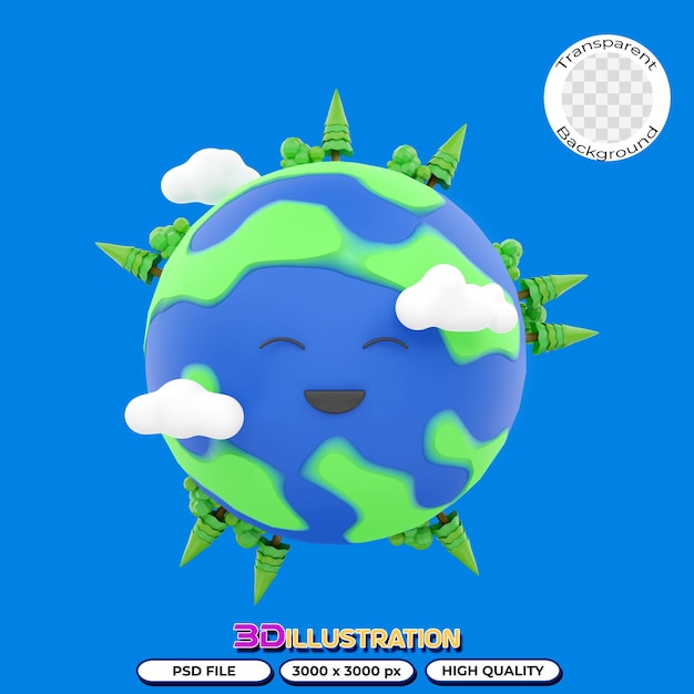 Healthy earth 3d illustration