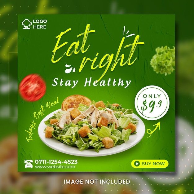 Healthy food banner template