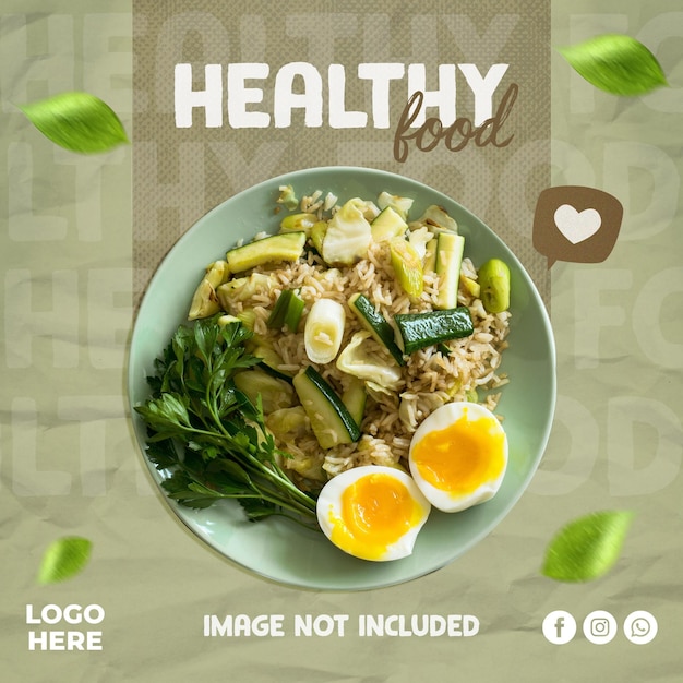 PSD healthy food flyer template