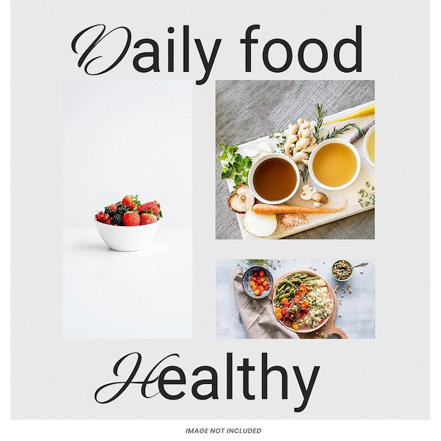 Healthy food instagram post design template psd