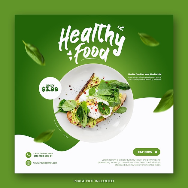 Healthy food instagram post template